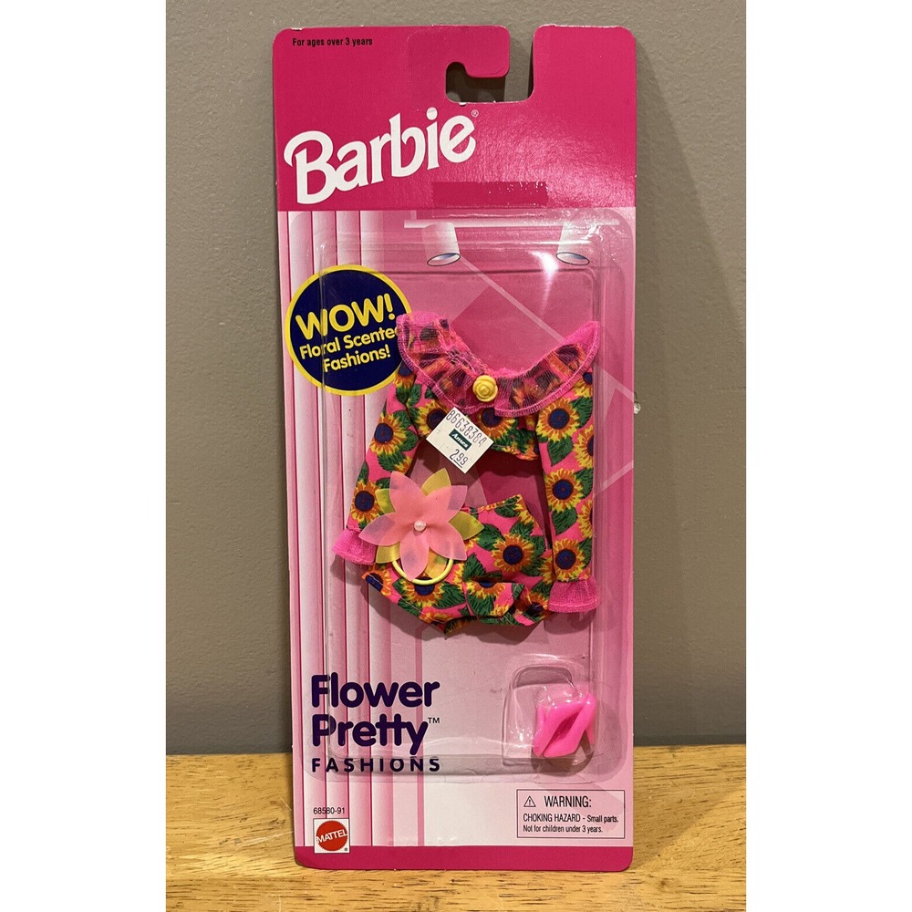 1996 Barbie FLOWER PRETTY Fashions Neon Vintage Retro Mod NEW NIP NOS Pink